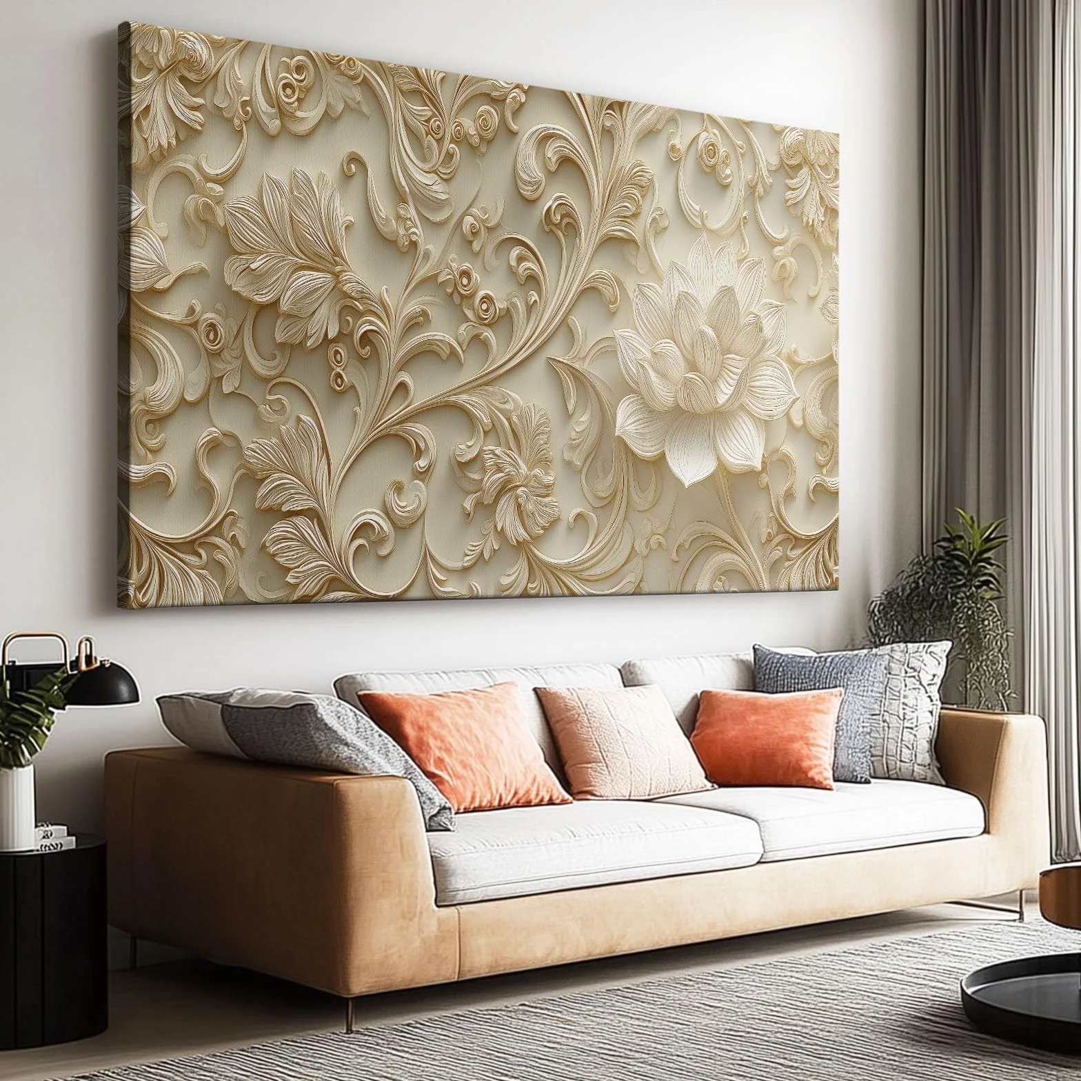 Genérico Cuadros en Lienzo con Marco Relieves Flores Vides 70x50cm Cuadro Decoracion, Arte para Pared, Laminas Decorativas Grande XXL para Dormitorio Salon Baño Pasillo Hogar