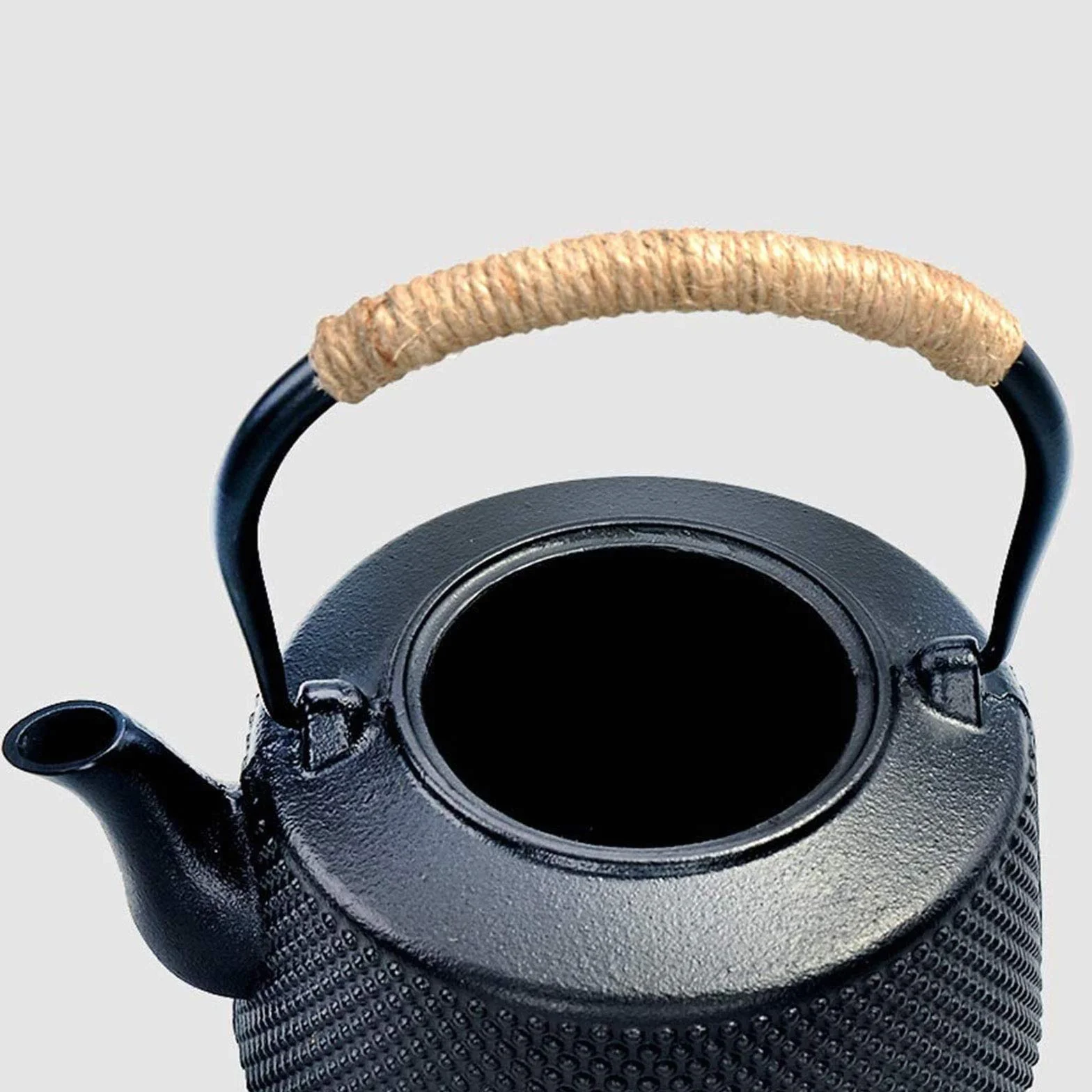 Tetera 1600ml Tetera De Hierro Fundido Japonés Grande con Infusor/Filtro De Acero Inoxidable, Antiguo Punto Pequeño Tetal Tetal Tetal como Regalo Negro
