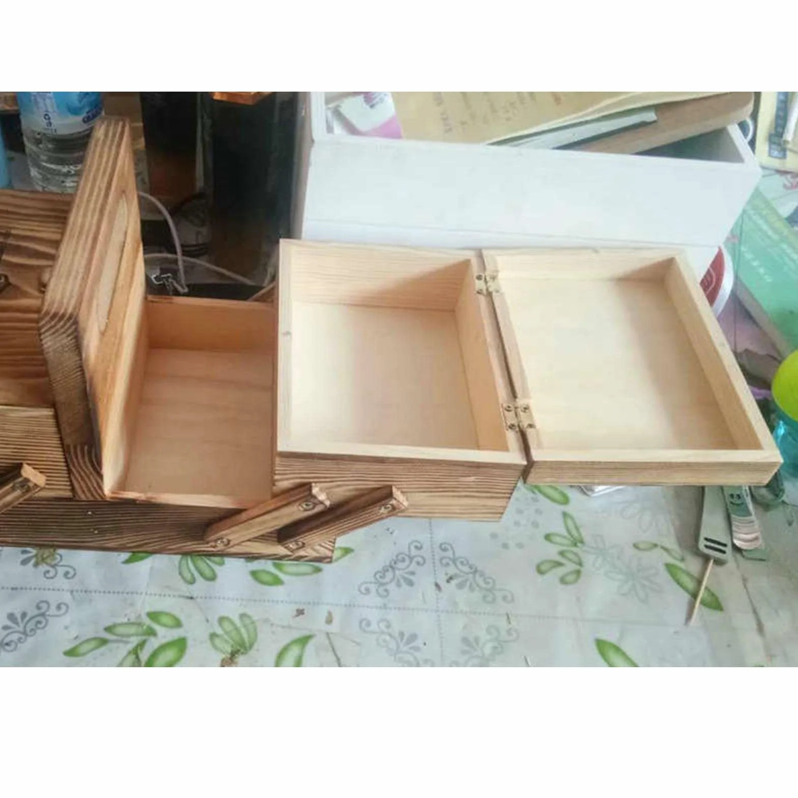 predolo Caja de Costura de Madera, Hilo, Tijeras, Kit de Costura, Cesta Organizadora, Joyeros, Suministros de Costura para El Hogar para Principiantes, Natural, Individual