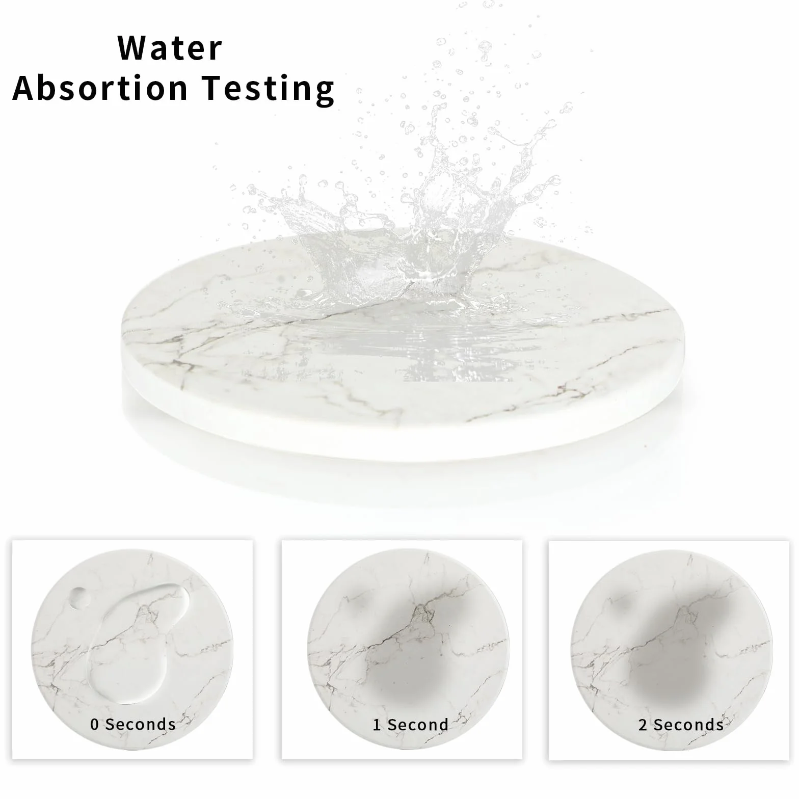 Juego de 6 Posavasos Absorbentes con Soporte - Base Antideslizante - Diseño Mármol