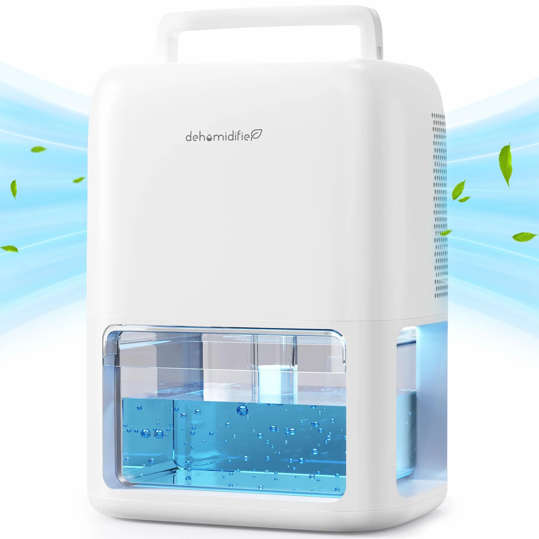 QEXREED Deshumidificador Bajo Consumo 1800ml, Doble Semiconductor, Pequeño Deshumidificador Silencioso Eléctrico, Apaga Automáticamente, Desescarche Automático, Baño | Doble Semiconductor, Silencioso, Apaga Automáticamente, Desescarche Automático para Bañ