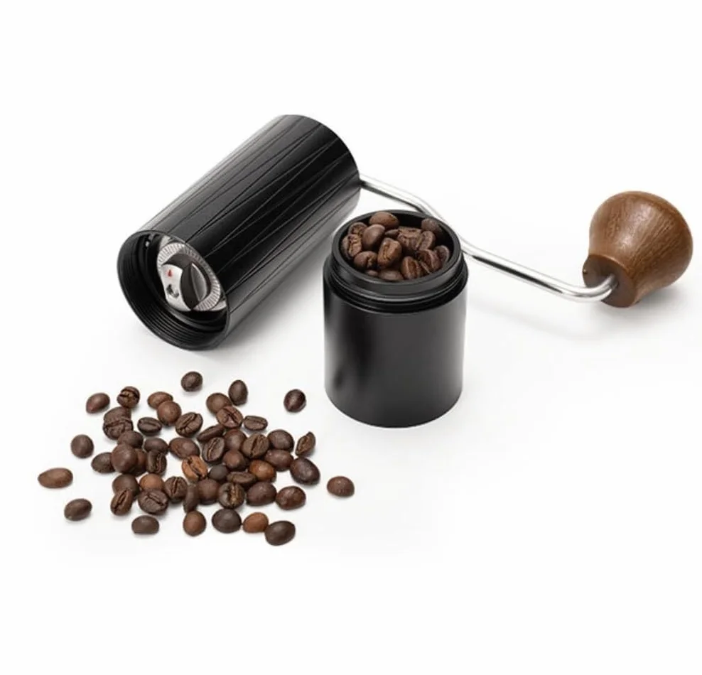 Molinillo Café Oficina Molinillo Manual Duradero, De Granos Café Doble Cojinete, Manivela Pequeño Para El Hogar Vintage Moledor de Cafe(Blue,Silver)