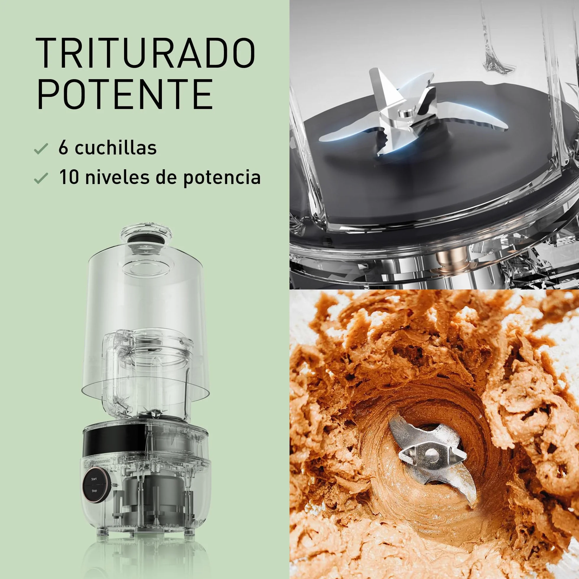 Panasonic MX-HG4401KXE Licuadora y Maquina para Sopa 1.2L 800W 9 Modos Automaticos 10 Velocidades Negro
