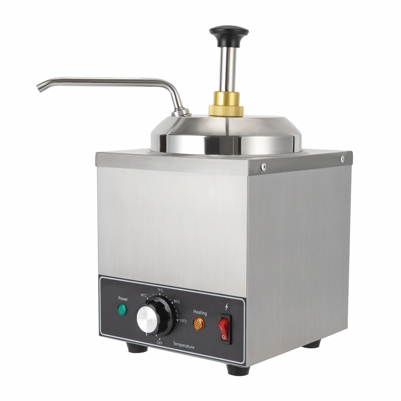 650 W eléctrico de chocolate caliente, dispensador de chocolate de acero inoxidable, dispensador de chocolate con bomba, botella de salsas, salsas, dispensador de chocolate