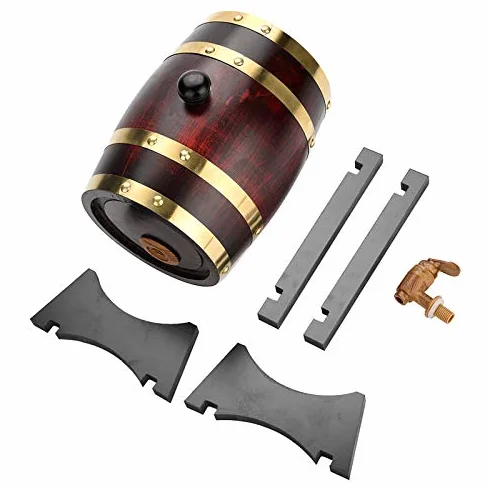 KIMISS Barrica de Roble Vintage para Vino, Cerveza, Whisky y Ron, 1.5L - Tonel de Madera de Roble Envejecido, Ideal para añejar licores y Bebidas