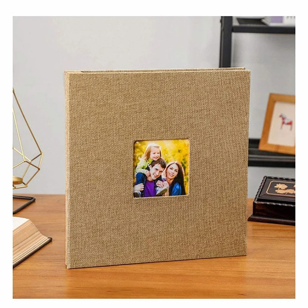 Autoadhesivo Cine Álbito Scrapbook Burlap Diy Álbum Moderno Estilo Cubierta de Lino Capacidad Manual Manual Creativo Álbum Niños Amantes de la Familia Álbum de Boda Memoria Presente Memorias Lib
