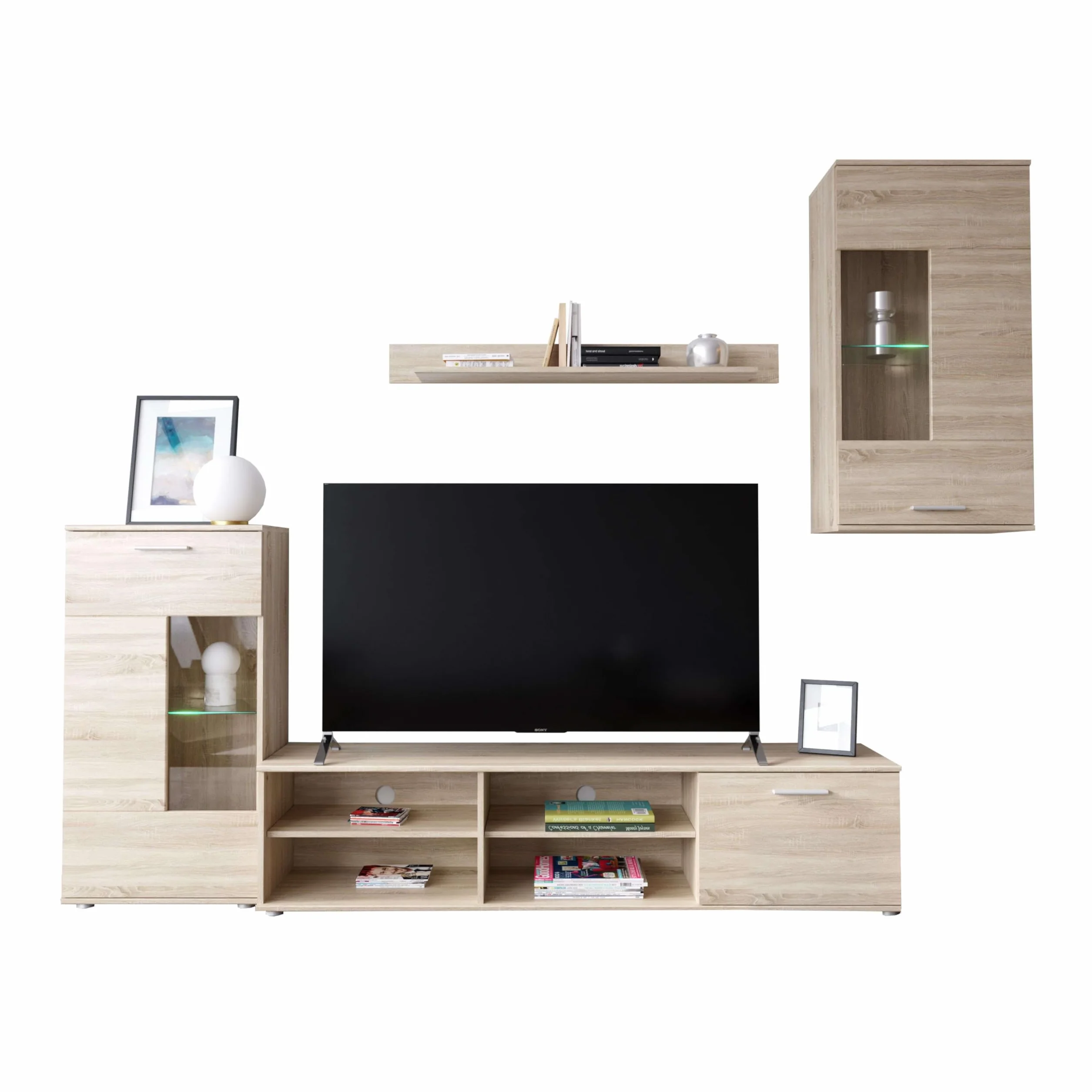Mueble De Salón En Color Roble Sonoma 230x38,3 cm Moderno