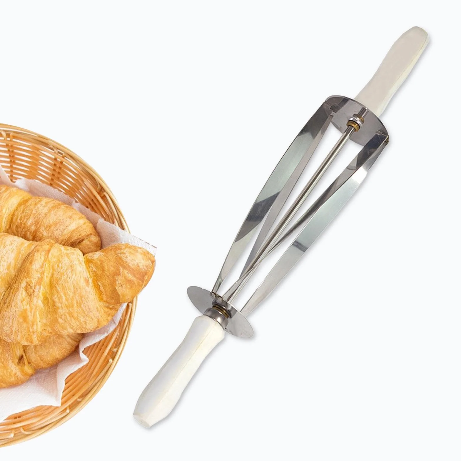 Rodillo de Pan de Rodillo de Pastelería Utensilio Multifuncional Acero Inoxidable y PP Limpieza Rápida Adecuado para, Grande