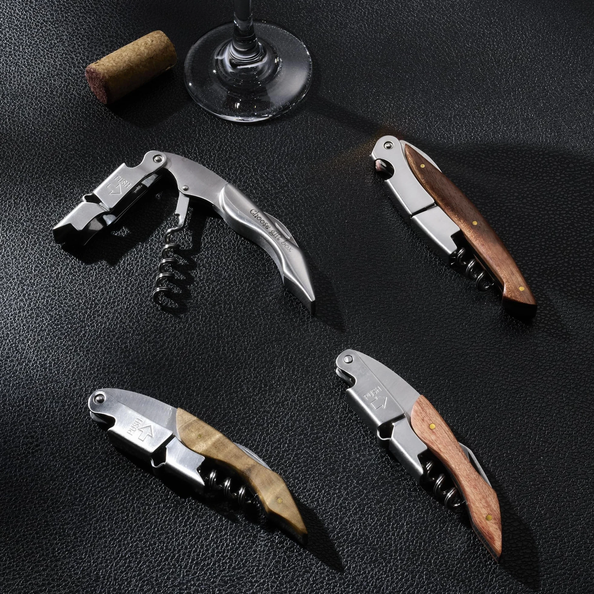 Sacacorchos de Sommelier Acero Inoxidable 3 en 1 Abridor de Vino con Cortaúltimos y Abrebotellas Regalo para Camareros