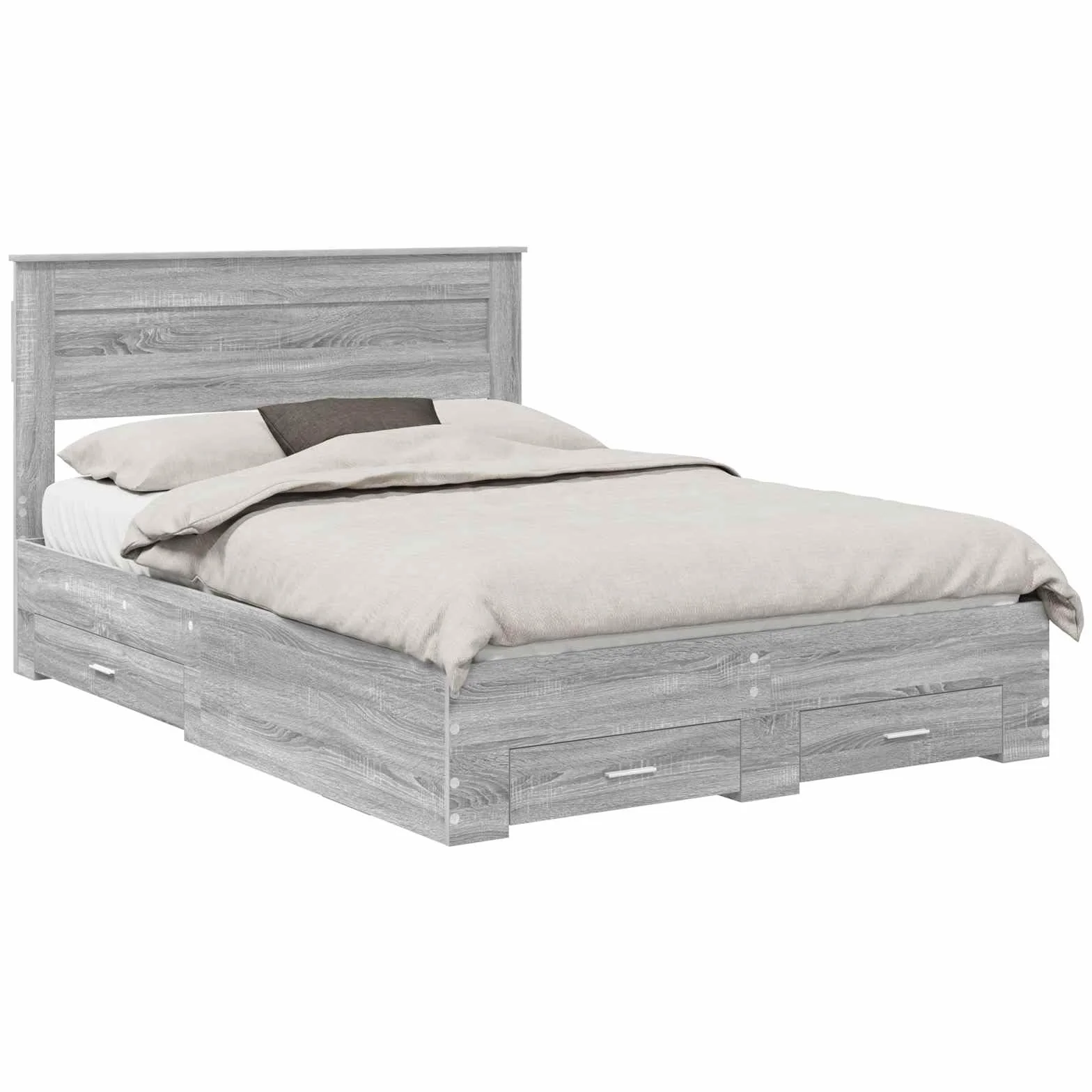 vidaXL Estructura de Cama con cajón Gris Sonoma 140 x 190 cm