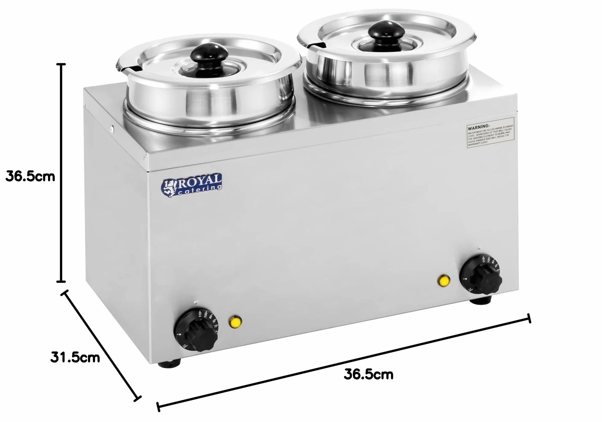 Royal Catering RCBM-2/4R Baño María Hotpot 2 x 2,75 L 300 W