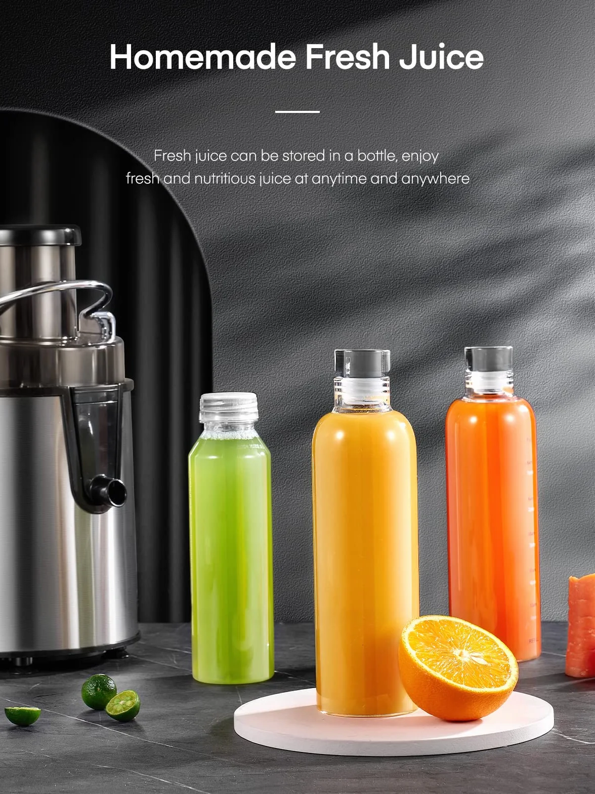 FOHERE Licuadora Extractor de Zumos 400 W 3 Velocidades Cepillo Incluido