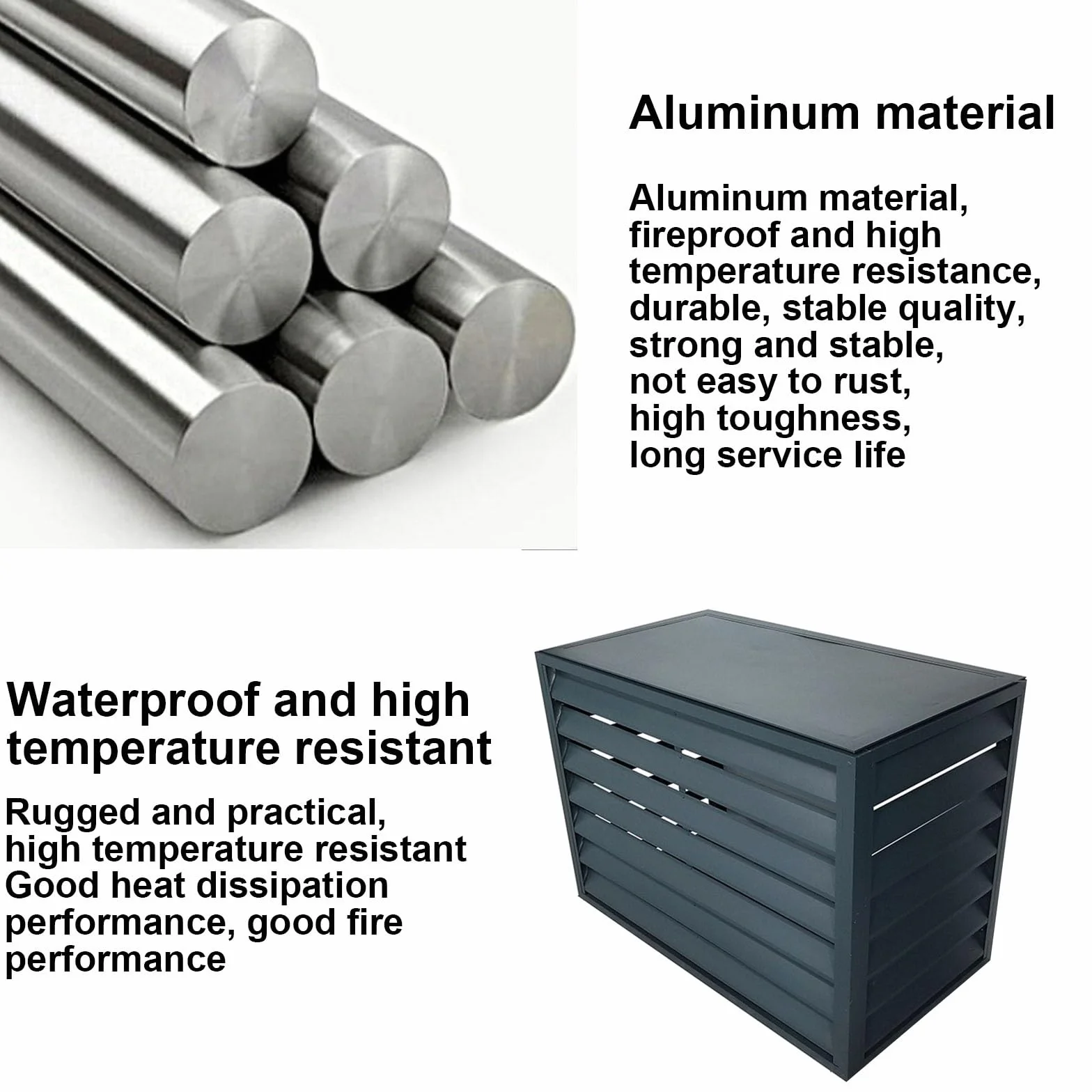 Cubierta de aluminio para unidad de aire acondicionado al aire libre, protector duradero para bomba de calor, elegante valla para ocultar la protección resistente a la intemperie para uso en