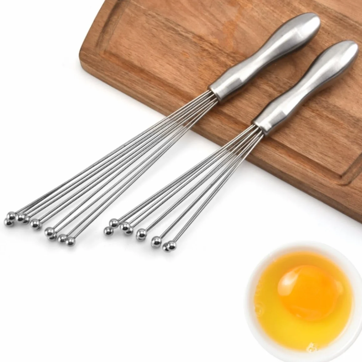 Varillas Cocina Espumador De Leche Batidor De Bolas De Acero Inoxidable, Mezclador Manual, Herramientas De Cocina For Hornear, Salsa, Crema, Huevos Batidora De Leche(12inch)