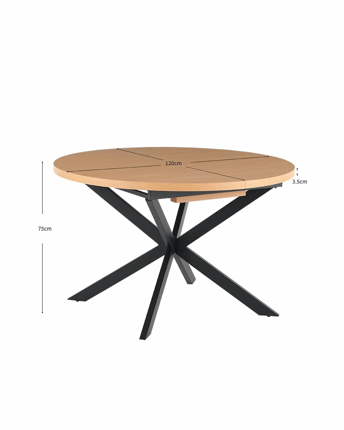 DEKIT GRUPO RIMOBEL Livan Home - Mesa de Comedor Redonda Extensible Elvia