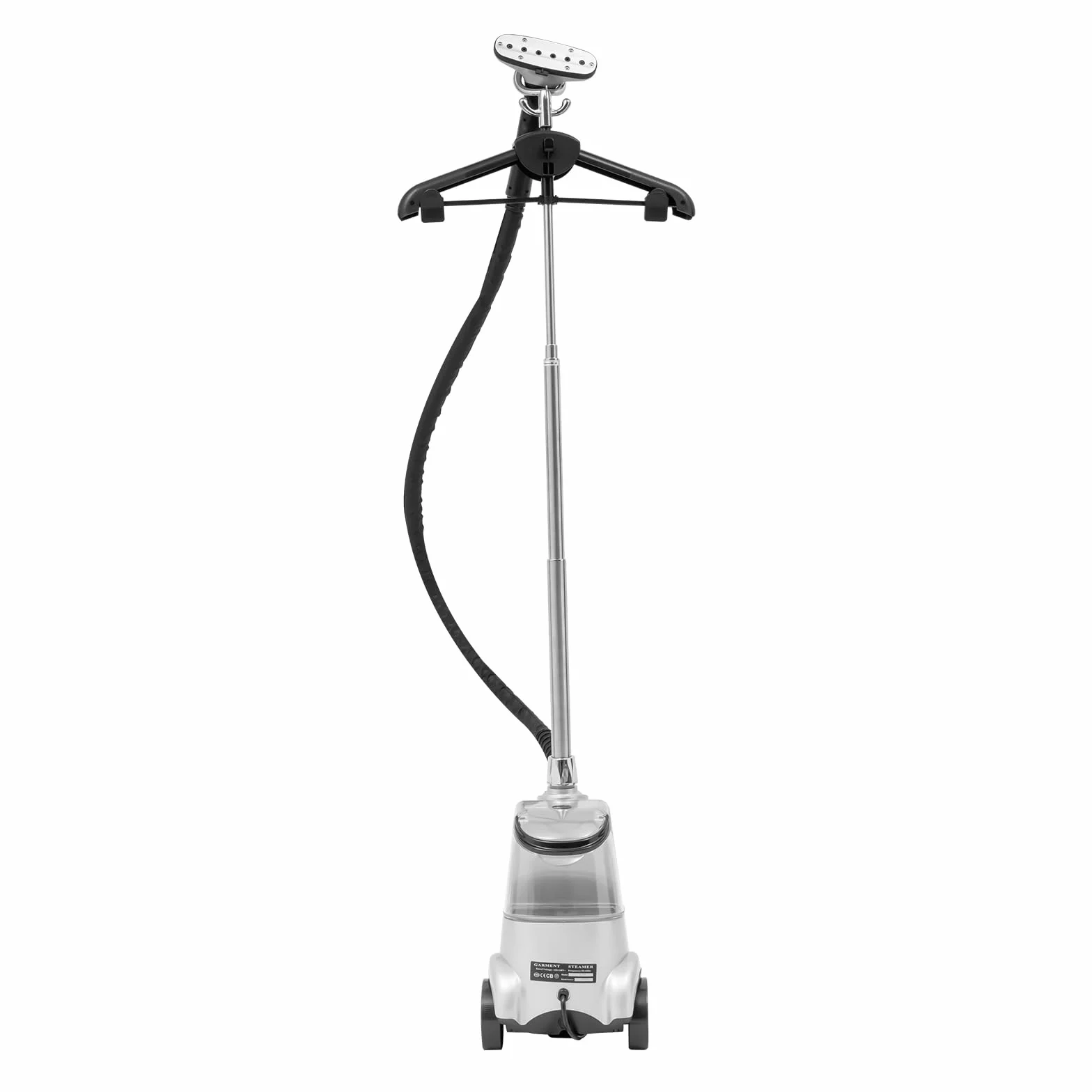 Plancha de vapor vertical de 2200 W para todos los tejidos (3 L, negro, plata)
