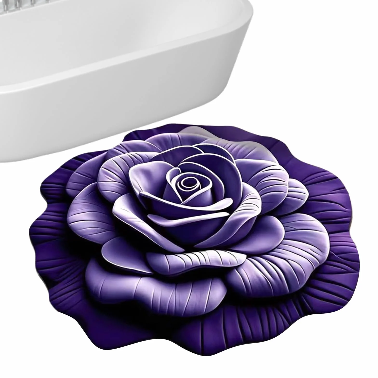 Alfombra de Baño Antideslizante Alfombra De Ducha Con Diseño Floral 3D | Felpudo Reutilizable para Entrada Pasillos Puertas