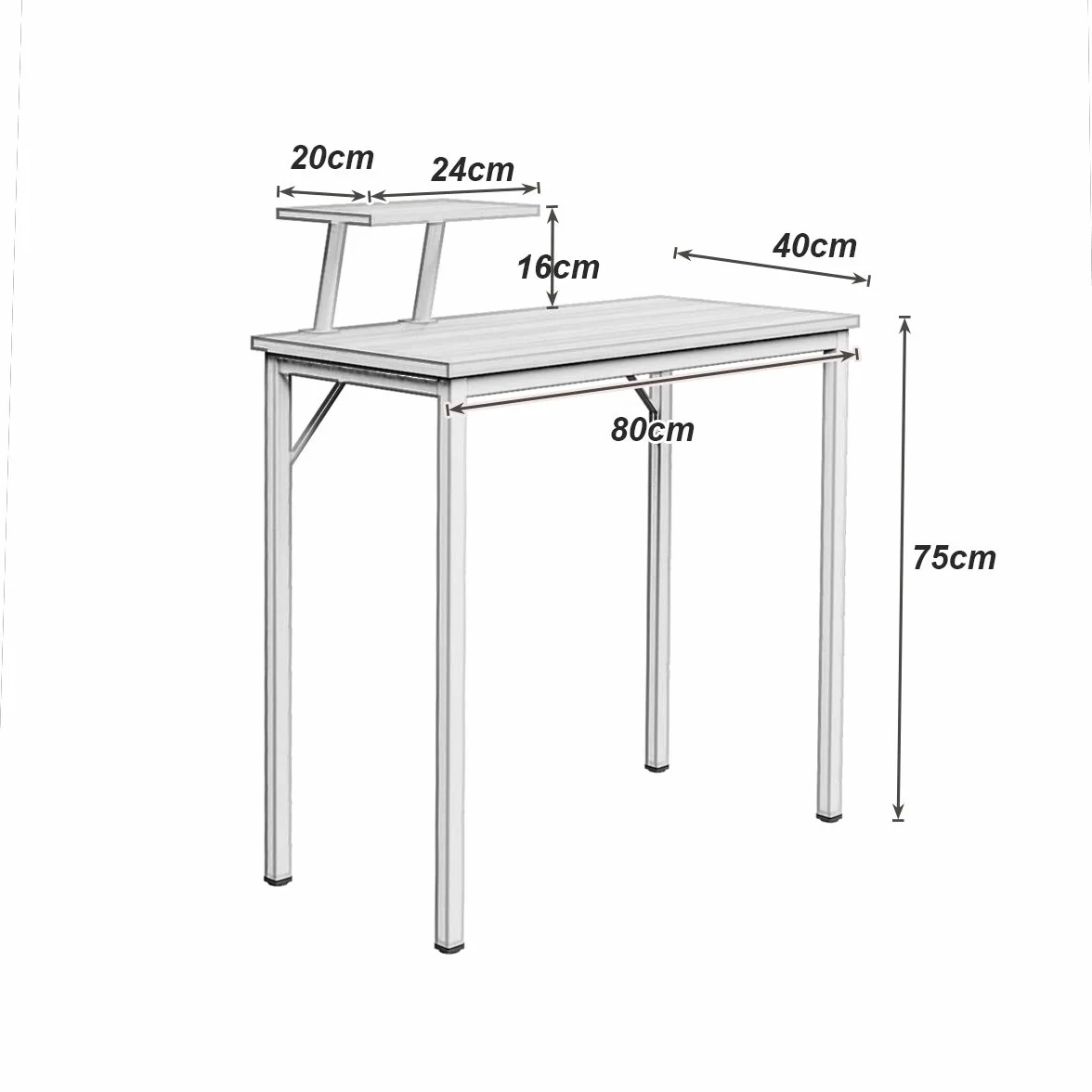 soges Escritorios 80 cm x 40 cm Mesa de Ordenador Compacto Resistente Home Escritorio Oficina Escritorio para reunión formación Escritorio estación de Trabajo