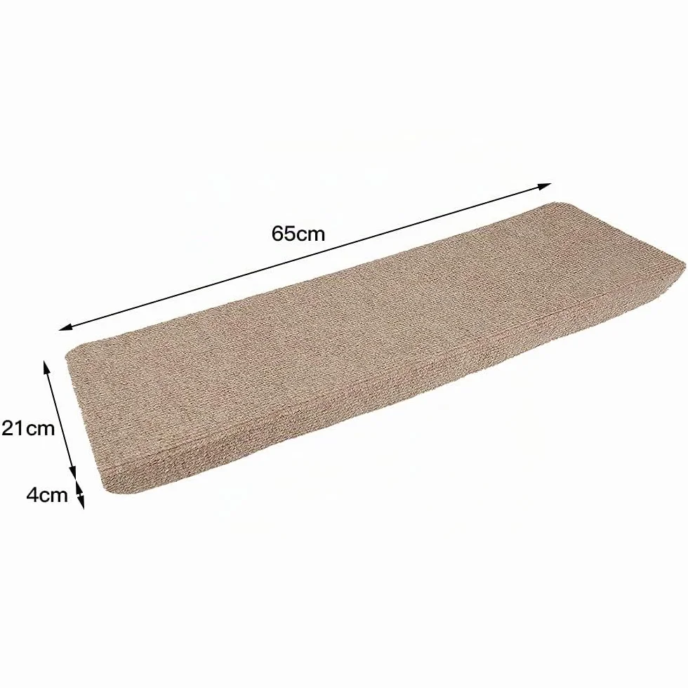 HUOLE 15x Alfombrilla Autoadhesiva Escalera Protector Alfombra Peldaños Adhesivos Decoración Amortiguación Antideslizante Sisal Beige Oscuro (65x25cm marrón)