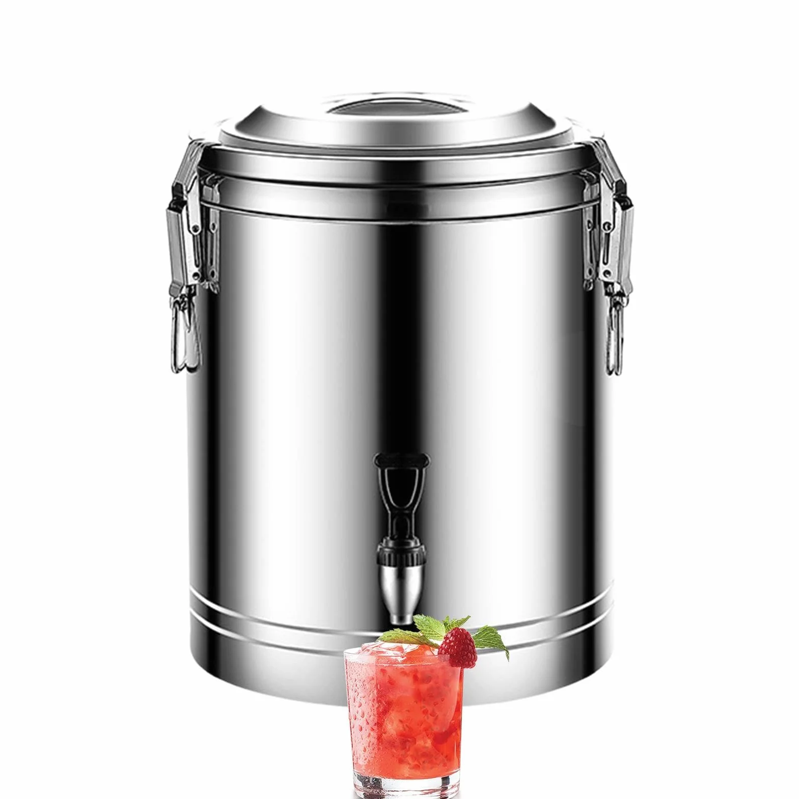 Dispensador De Bebidas con grifo y jarra en acero inoxidable | Dispensador de Limonada y Contenedor de Agua para Café, Té, , Limonada, Picnic, Cafetería, Restaurante,