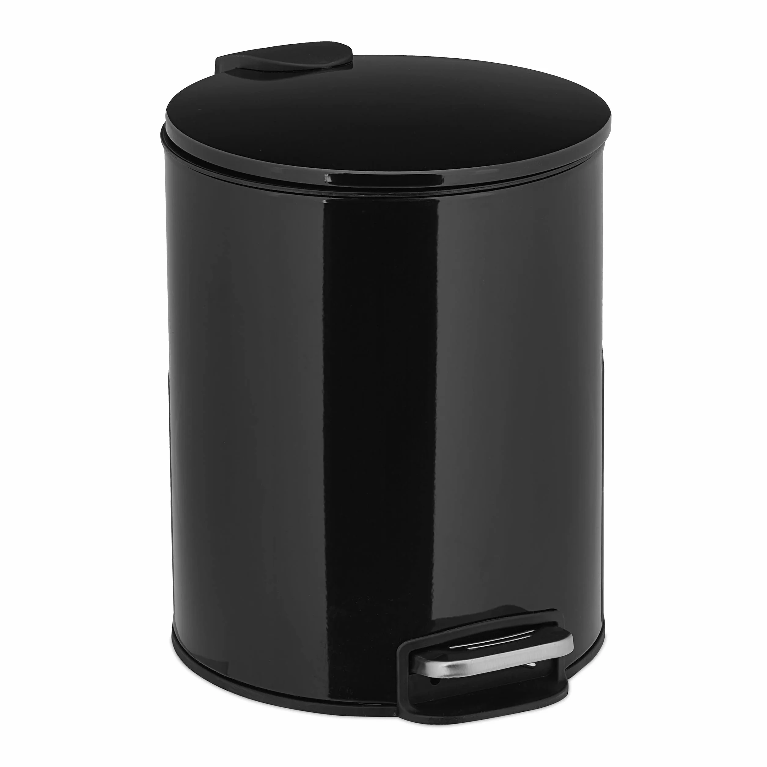Relaxdays Cubo Basura 5 litros Mecanismo Automático Metal Negro