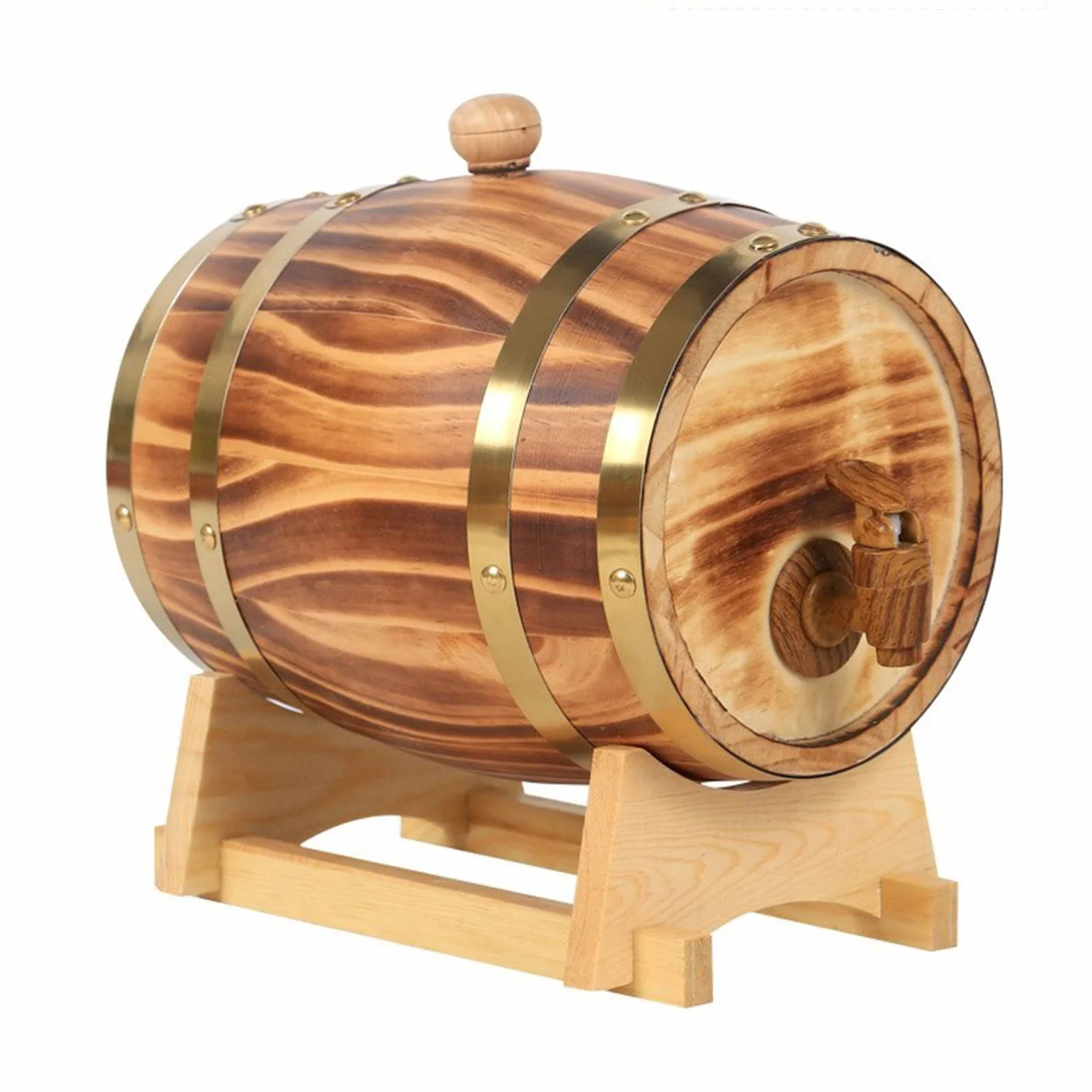 Barril de Vino Barril de Roble Capacidad 1.5L/3L/5L/10L/20L/25L/30L/50L Dispensador De Agua De Barril De Roble For Guardar Su Propio Whisky，Cerveza，Vino，borbón，Brandy，Salsa Caliente Y Má（Co(Size:3L)