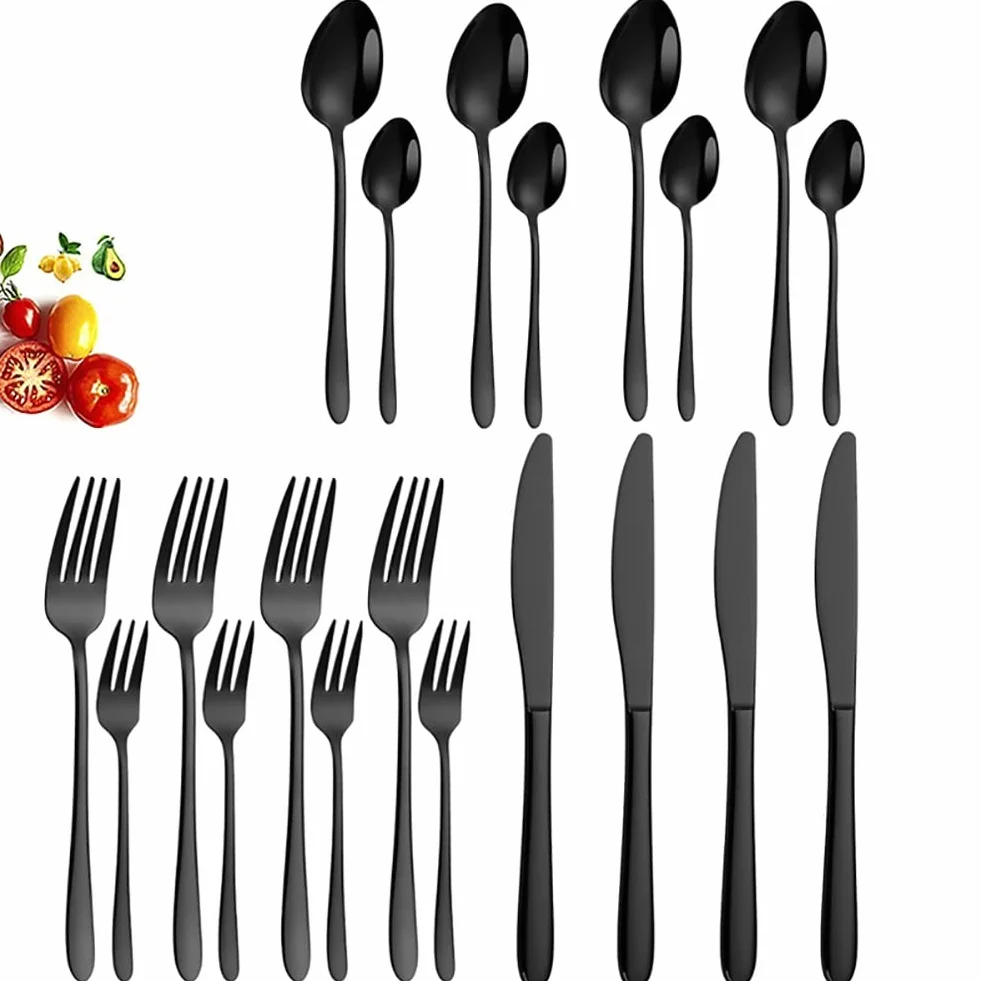 Juego De Vajilla De Acero Inoxidable, Acero Inoxidable De Grado Alimenticio, Diseño Ergonómico Elegante, Vajilla Doméstica De Estilo Occidental, Regalo De Banquete Multifuncional
