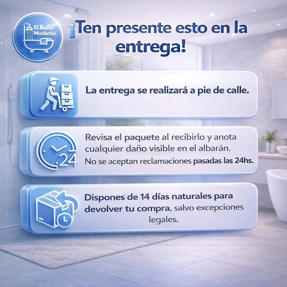 Mueble Baño con Lavabo 80 cm Compacto Preinstalado con Pie de Porcelana