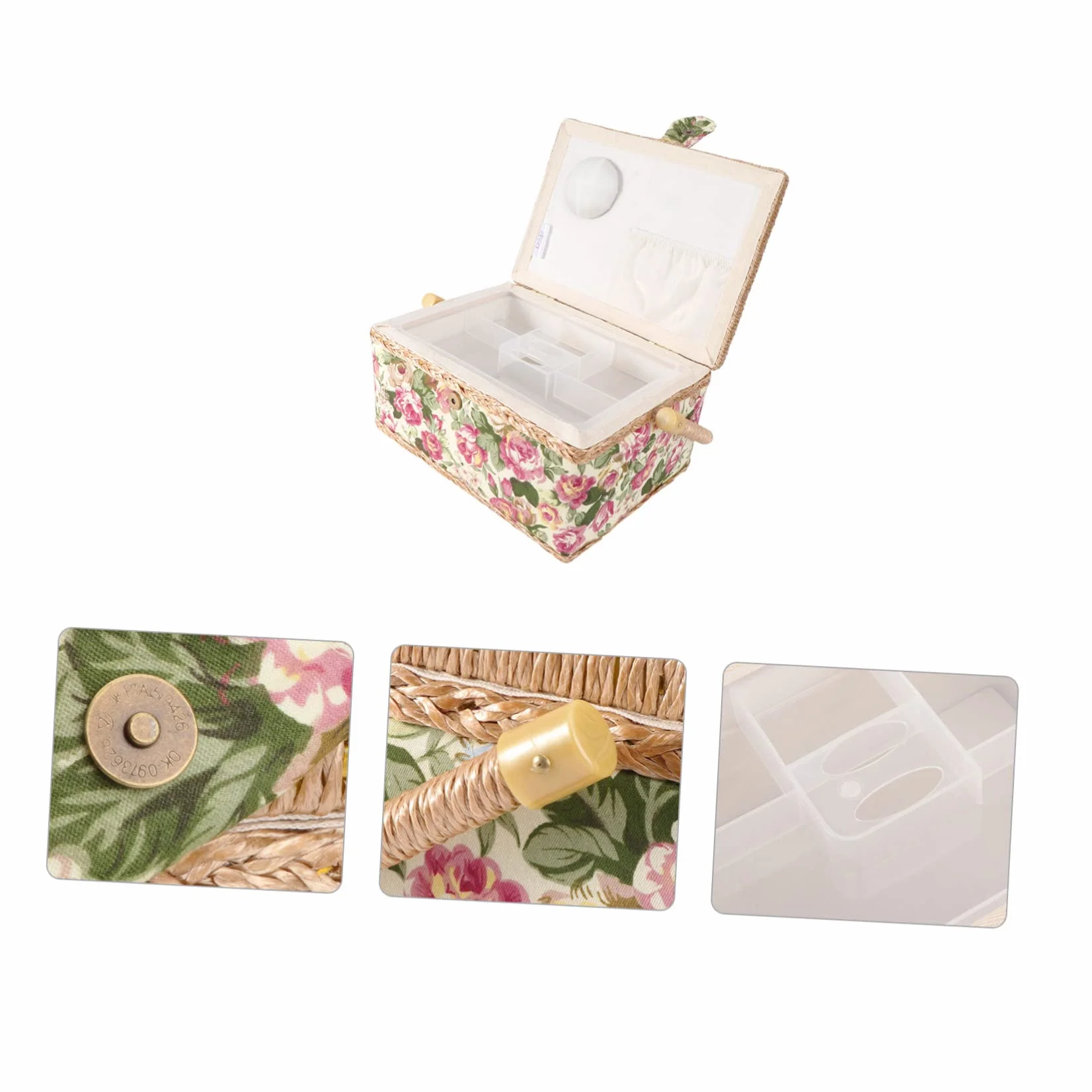 Caja de Costura de Tela Estilo Europeo Ligera para Hilos y Agujas | Almacenamiento Práctico para Manualidades y Confección, Tacto Cómodo, Ambiente Acogedor