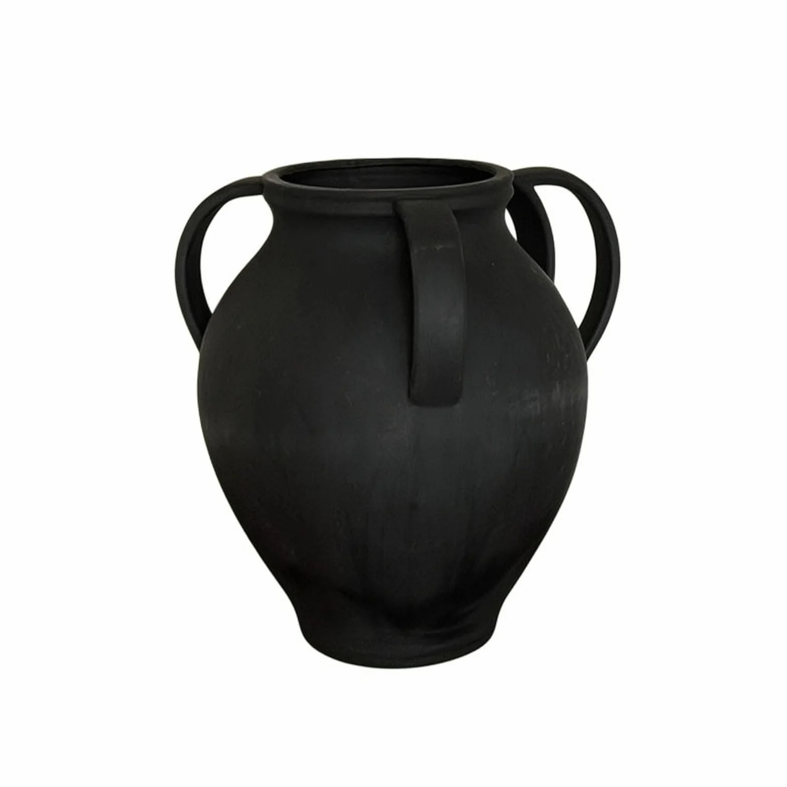 Jarrón de Cerámica Jarrón Florero Vasija Centro de Mesa con Forma Clásica de y Textura Artesanal Acabado Mate Sobrio Adecuado para Composiciones Florales Sala Repisa Entrada, Negro