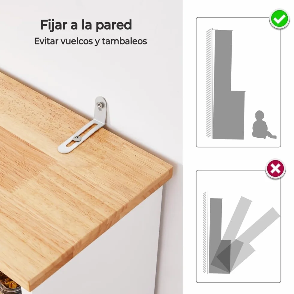 Yaheetech Alacena de Cocina Mueble Buffet Armario con Puertas de Vidrio, Estantes Ajustables 80 x 37 x 183 cm