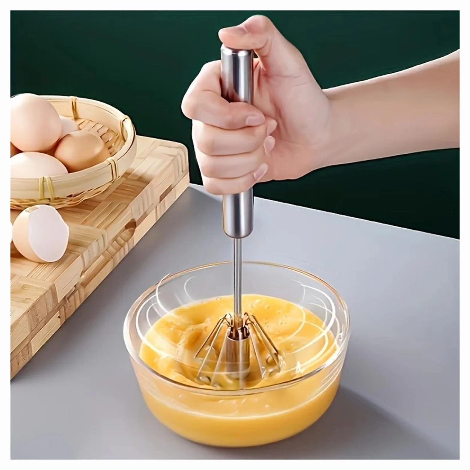Batidor y Espumador de leche multifunción acero inoxidable, batidor Manual mano for crema huevos