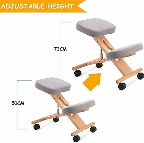 Silla ergonómica profesional para arrodillarse, corrección ortopédica para dolores de espalda, dolor de cuello, altura ajustable, buena postura, cojines cómodos para el hogar y la oficina