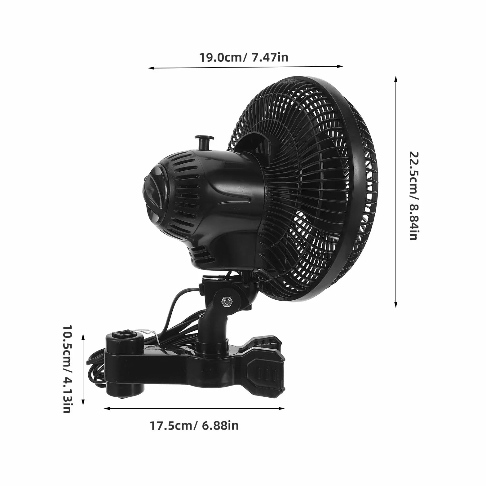 CLISPEED Ventilador Clip Portátil para Fiesta Verano, Ventilador Oscilante Abrazadera para Dosel y Mesa, Material Abs Imán de Cobre, Ligero Larga Duración