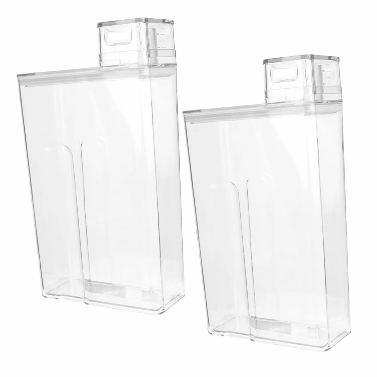 Gatuida 2 Piezas Depósito Detergente Transparente Reutilizable Cubo Almacenamiento Polvo Lavado Contenedor Práctico y Sellado para Hogar y Hotel