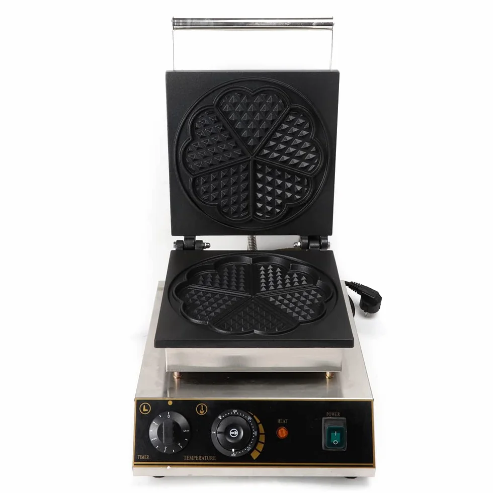 Gofrera de 220 V, doble waffle para 5 gofres, 1750 W, temperatura 50 ~ 300 °C, revestimiento antiadherente, calor rápido y estable