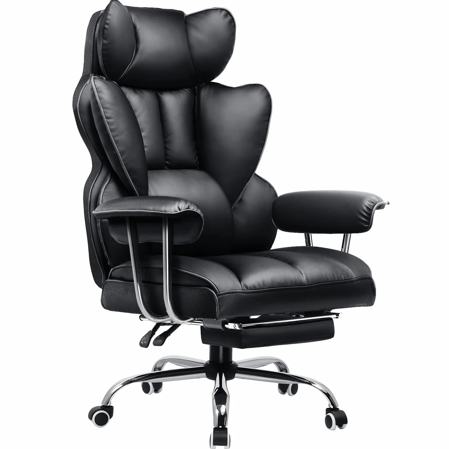 GTPLAYER Silla Gaming Silla Gamer Ergonómicas Reclinables con Reposapiés Silla Ordenador Altura Regulable Rotación de 360 Silla Oficina para Trabajar Negro