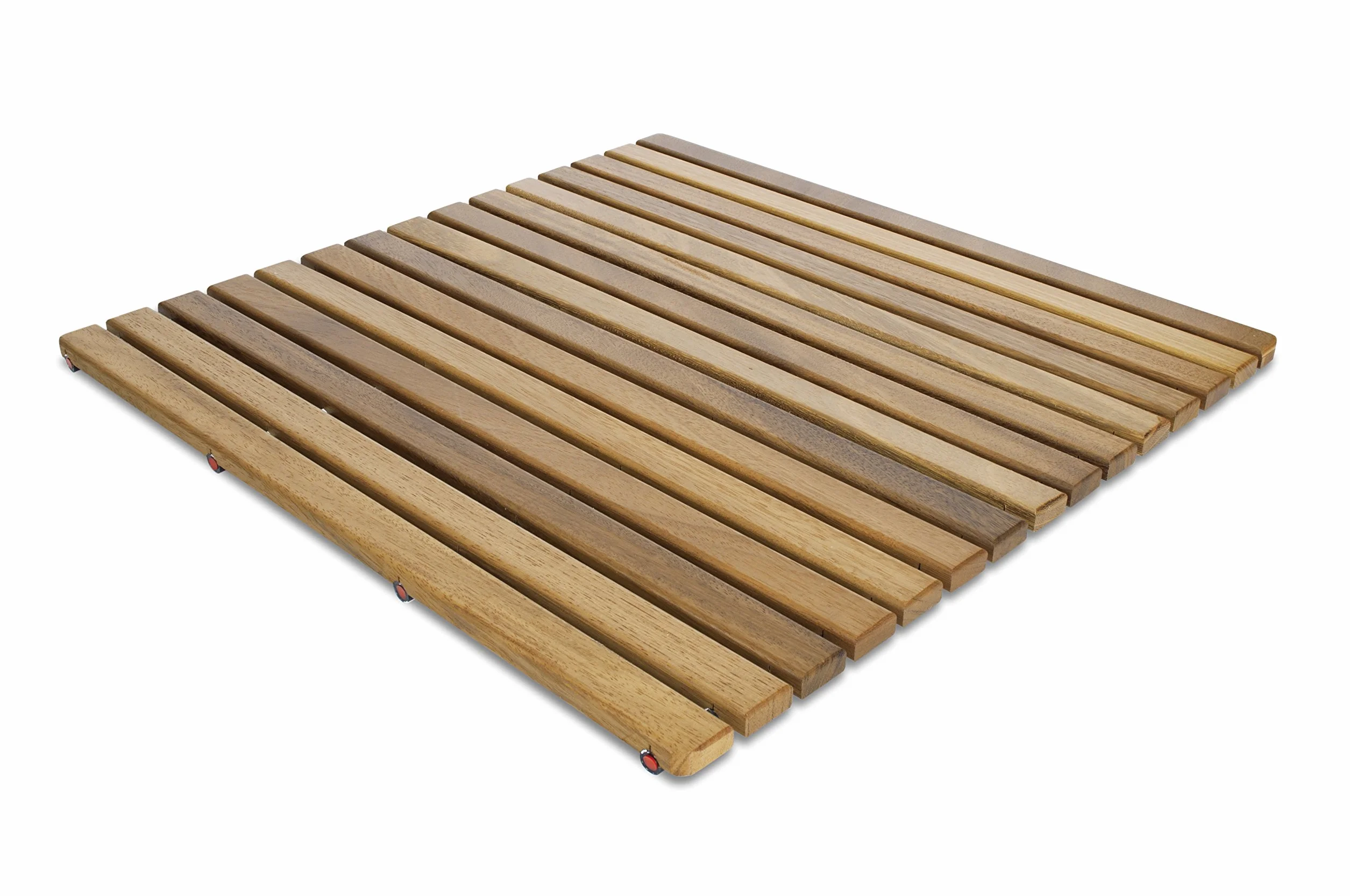 Tarima/Alfombra Flexible para Ducha y baño, en Madera de Teca (60 x 60 cm)