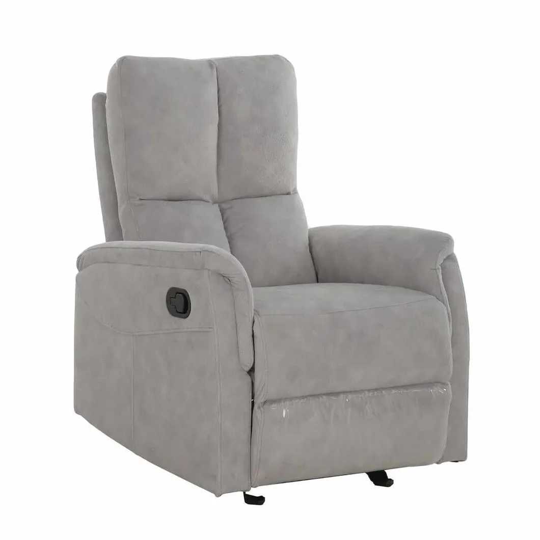 SHIITO | Sillón Balancín | con Sistema Relax Manual | Tapizado en Tela | Modelo AJAX - Gris | 102,5 x 91 x 77 cm