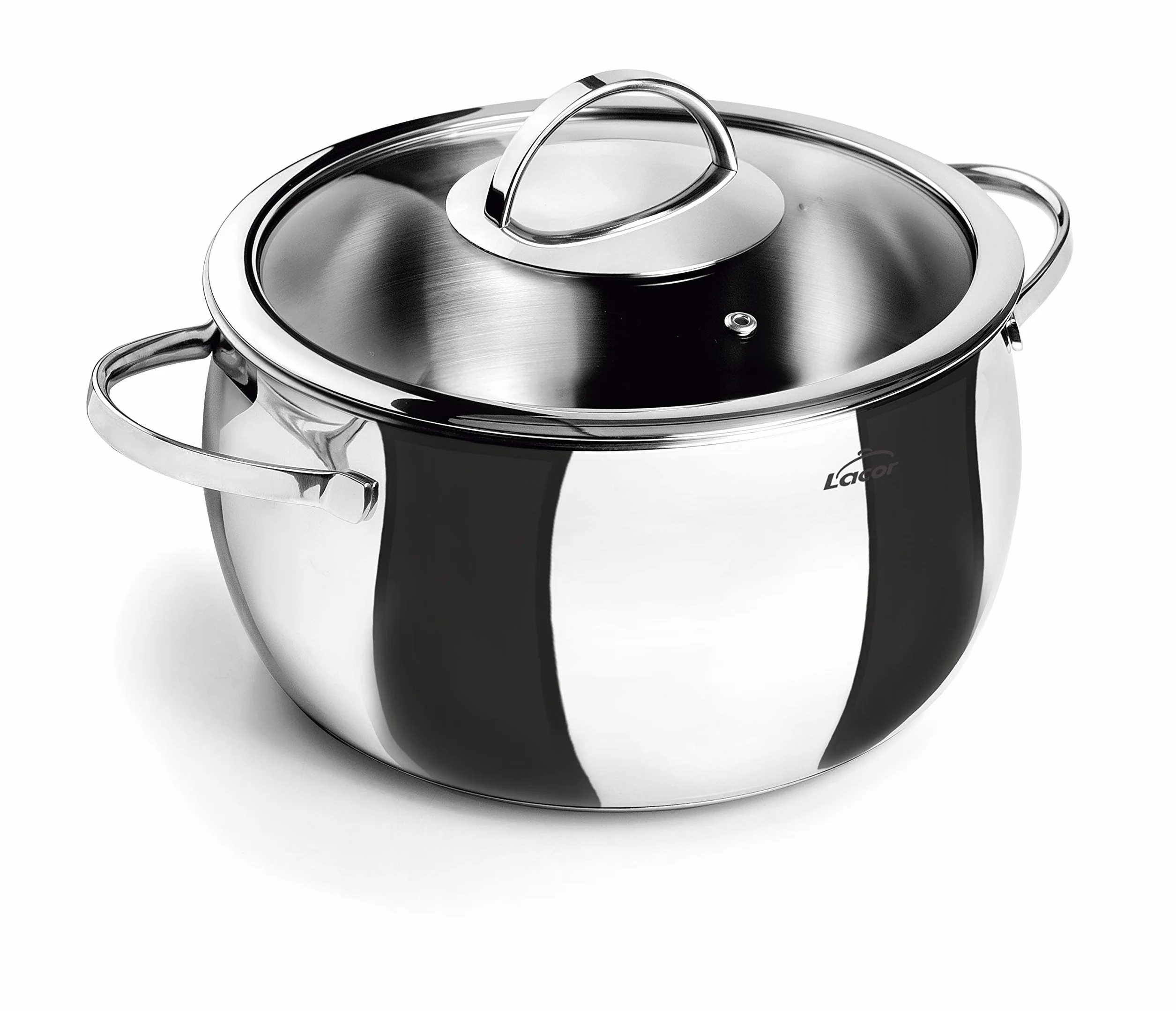 Lacor - Olla con tapa Belly [ Nuevo diseño ], Acero Inoxidable 18/10, Ø 28 cm, 9'50 litros