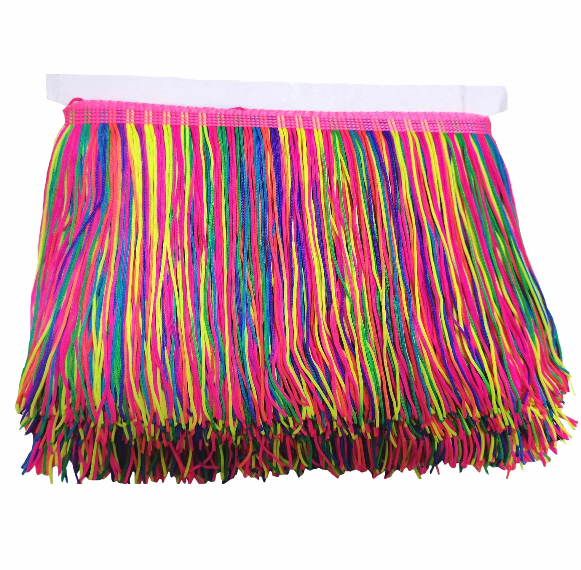 Lauthen.S 10 yardas de 6 pulgadas con flecos, borde de costura con borlas, para manualidades, decoración latina, para lámpara de vestir (6 pulgadas x 10 yardas, arco iris)