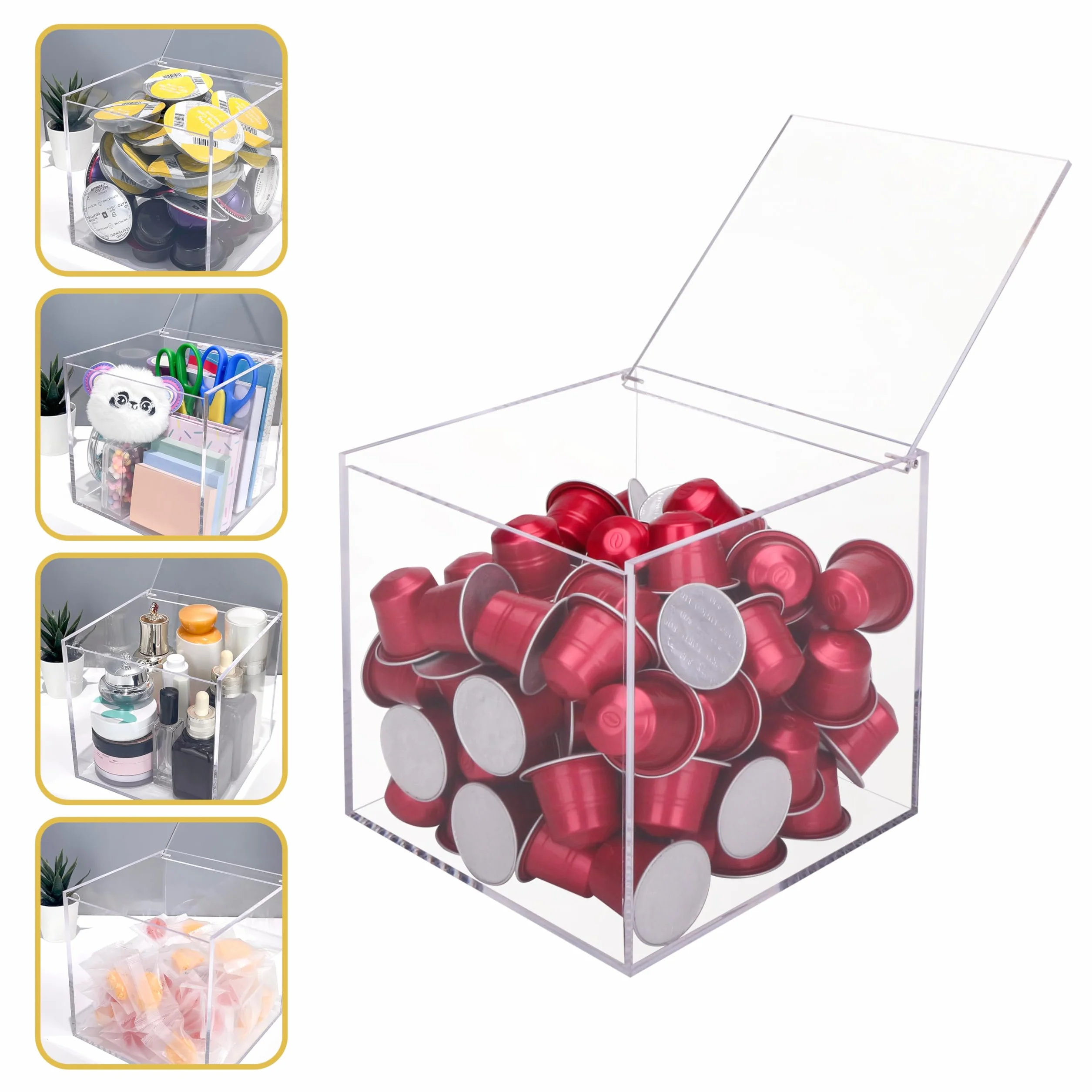 Organizador de cápsulas de café de acrílico transparente 15 cm