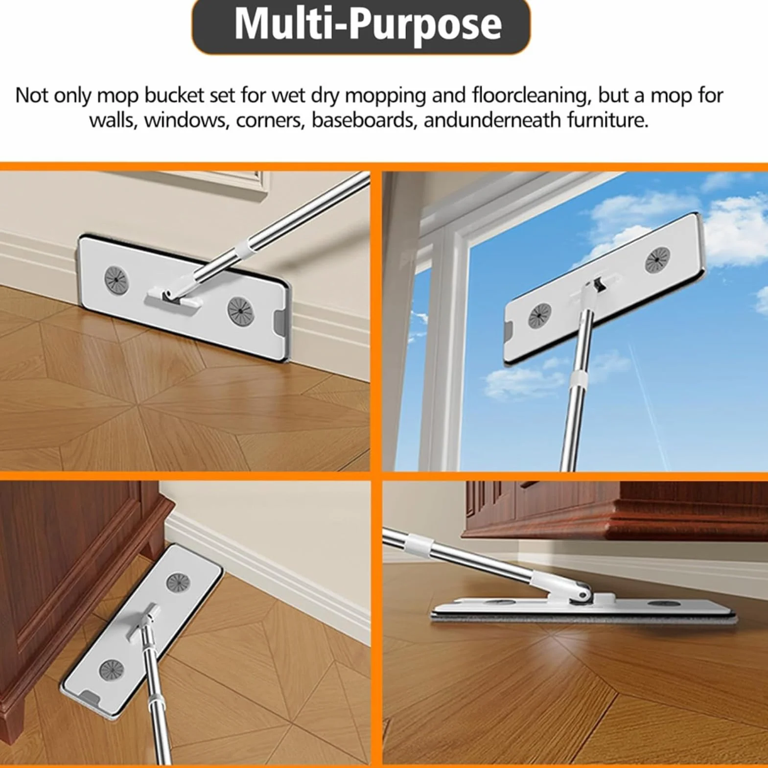 Set Completo De Fregona Y Cubo Para Suelo de limpieza húmedo y seco para | Kit Hogar De Mopa Y Balde Para Piso Kit limpieza húmedo seco en superficies, en el hogar y la e