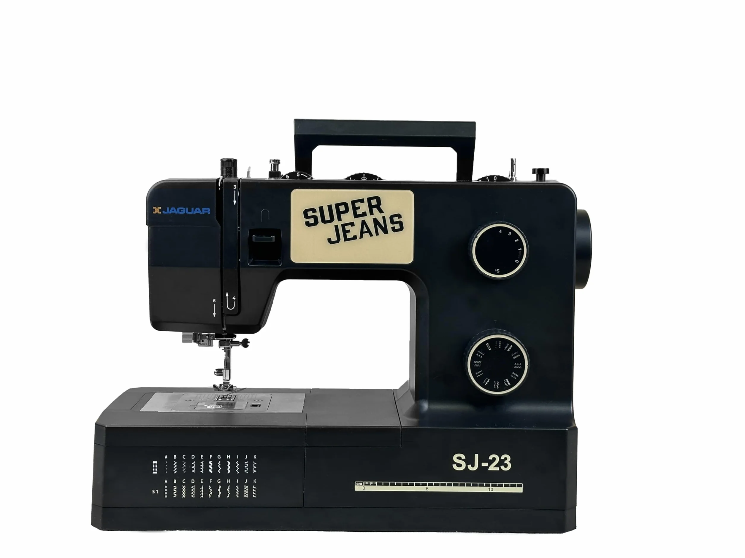 Jaguar SJ-23 Serie Super Jeans | Máquina de coser eléctrica de alta resistencia | 23 puntadas incorporadas | Enhebrado automático | Longitud y velocidad de puntada ajustables | Luz LED | Perfecta para