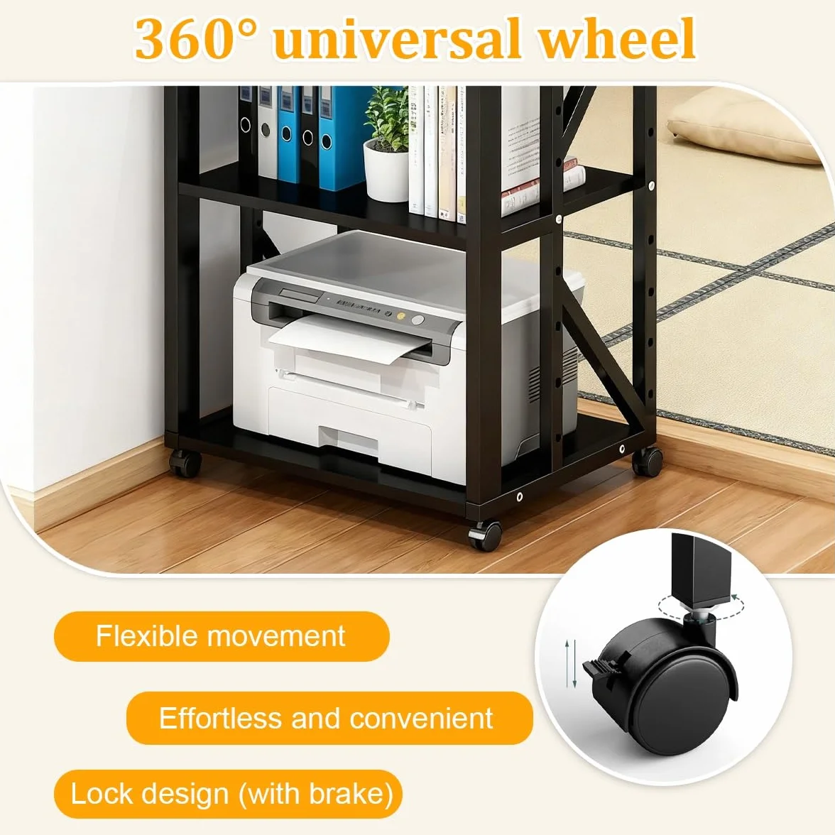 Mueble HiFi Mesa a 2/3 Niveles, Soporte Multimedia AV con Estantes Ajustables y Ruedas Universales, Mueble Equipo HiFi Versátil para Sala de Estar y Cine en Casa(Style 1)