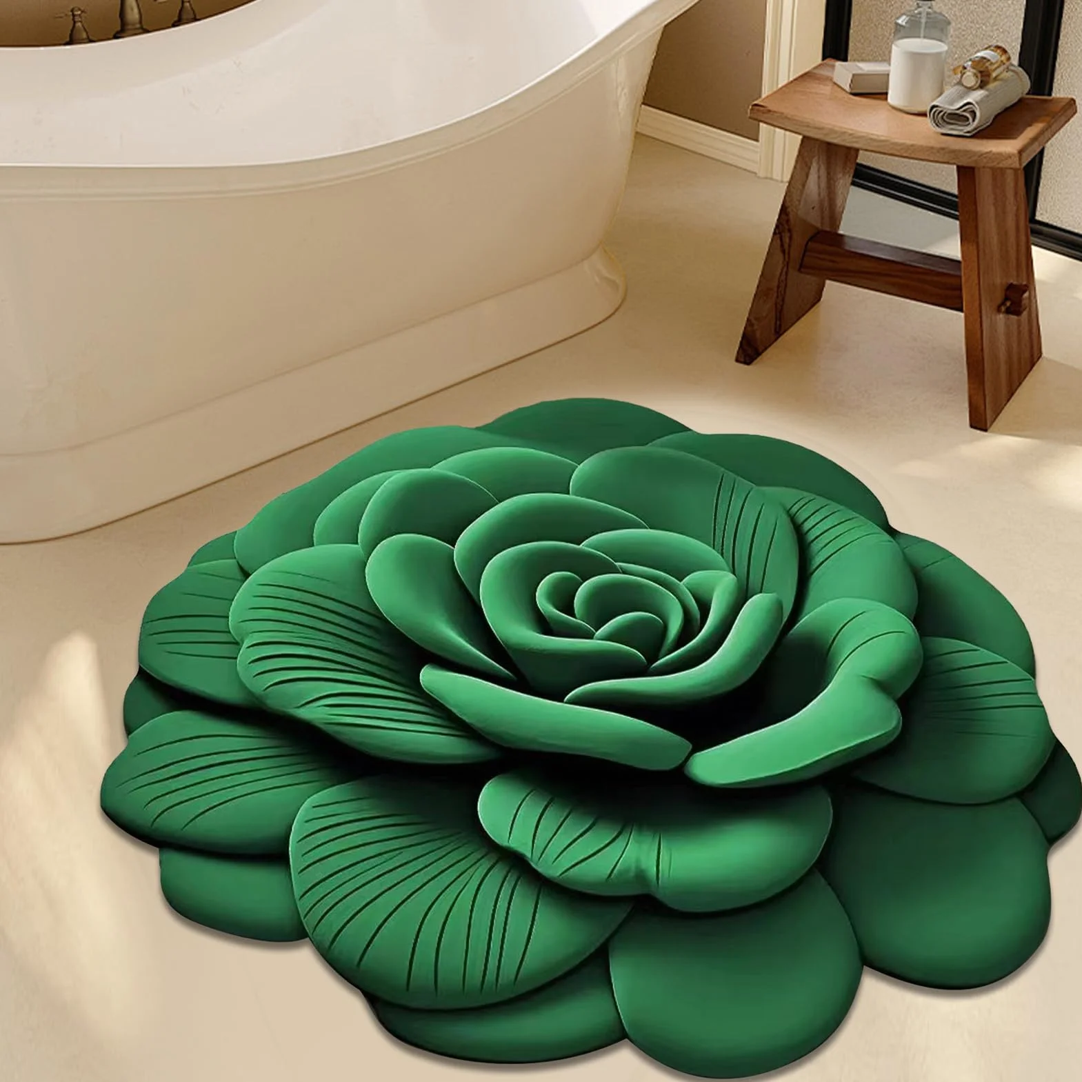Alfombra De Baño Antideslizante De Felpa Suave Alfombra De Ducha Con Diseño | Tapete Multiusos para Aseo, Dormitorio y Cocina