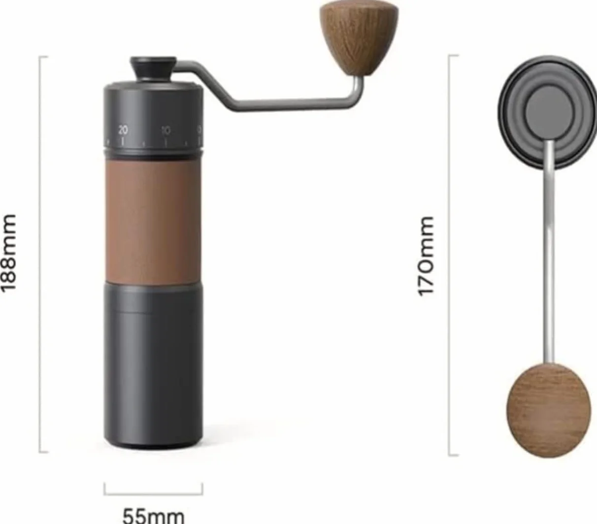 Molinillo Café Molino Cafe Molinillo De Café Manual, Rebabas De Acero Inoxidable Ajustables Portátiles, Accesorios De Café con Manivela De Mano De Gran Capacidad Moledor De Cafe
