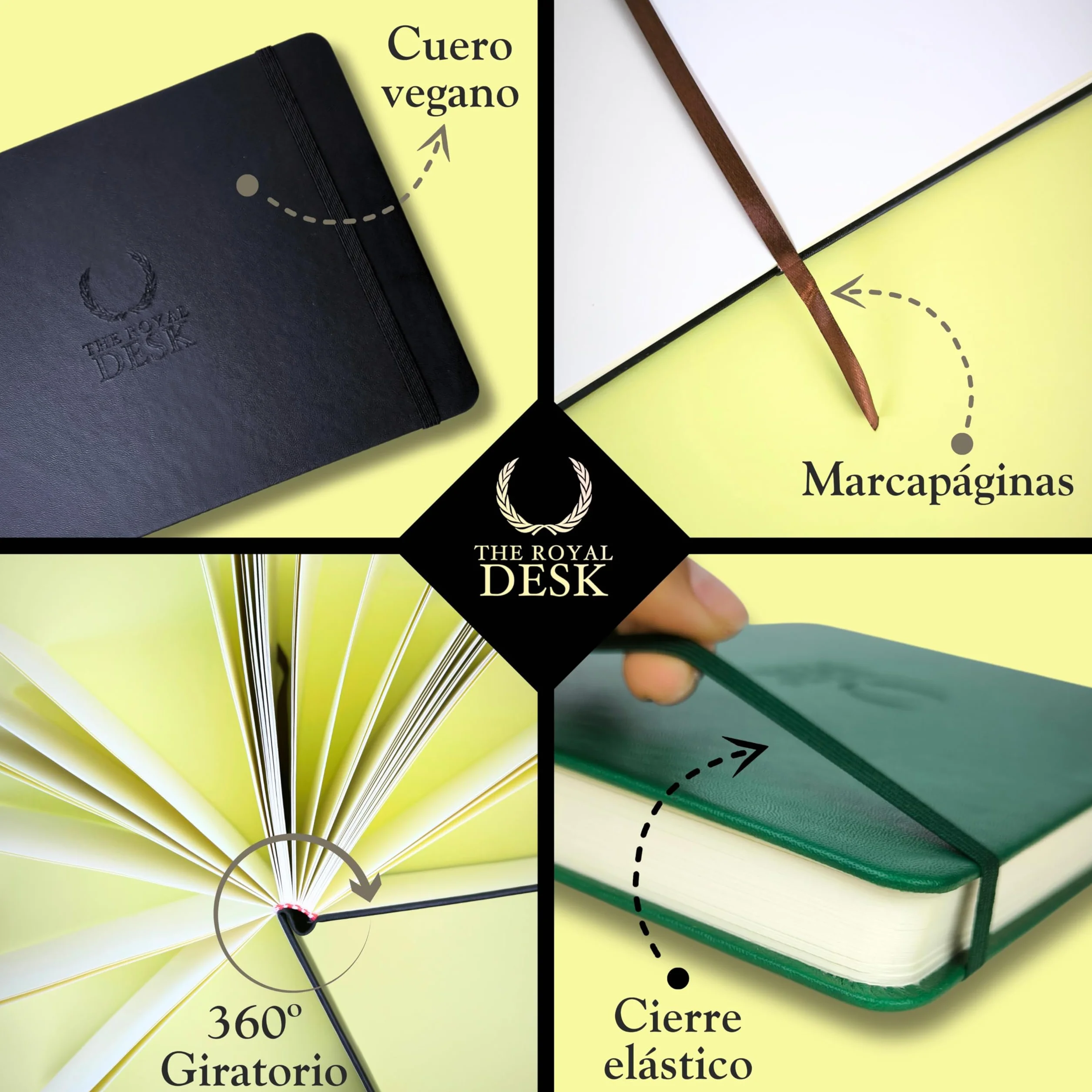 Cuaderno de dibujo profesional tapa dura 80 hojas 200 g/m² Sketchbook Artistic Green