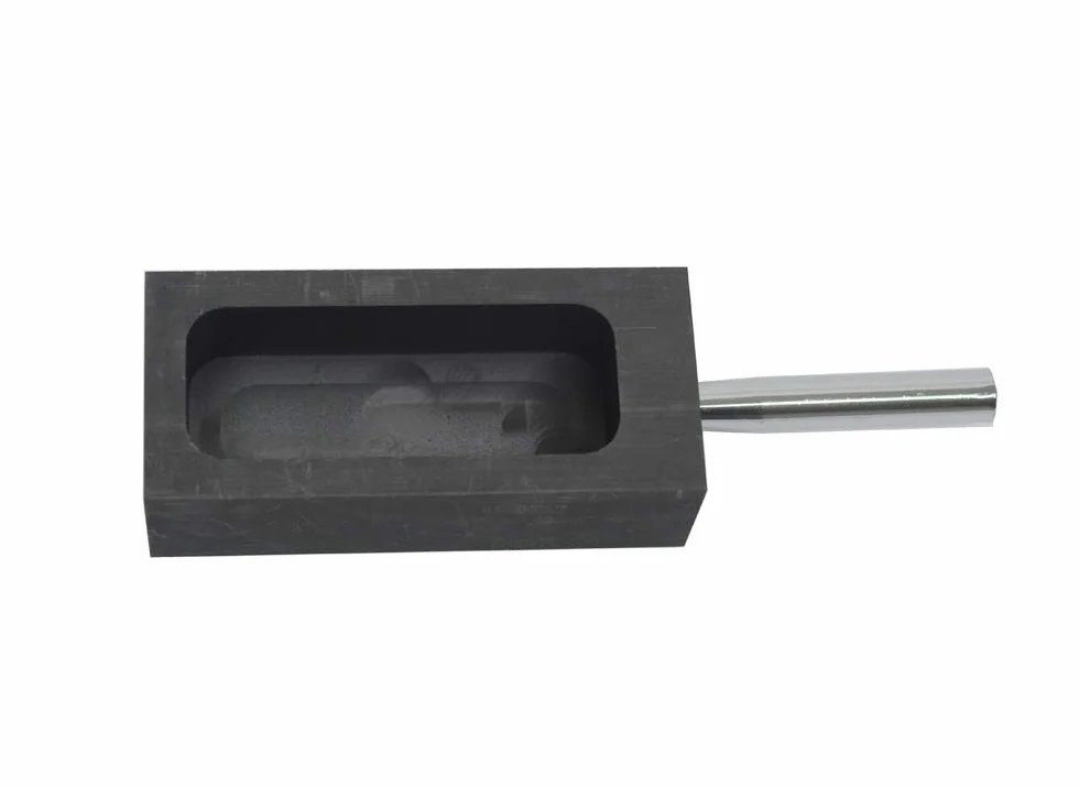 LLF Molde de lingote de grafito dorado y plateado para derretir fundición y refinar con barra de metal (2 kg), 2kg, Grafito Metal