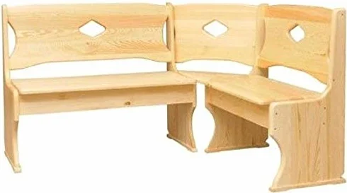 k koma Banco esquinero de madera de pino, color nogal, madera maciza (100 x 100 cm)